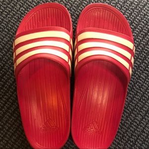 red adidas slides kids
